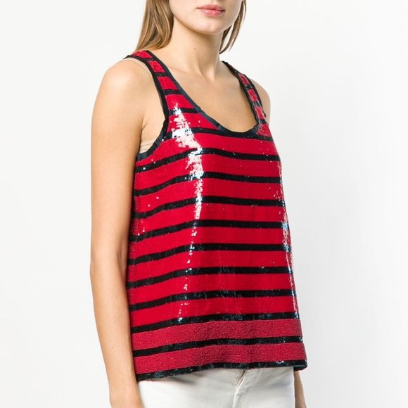 POLO Ralph Luuren Sequin Tank Navy / Red - Picture 1 of 6